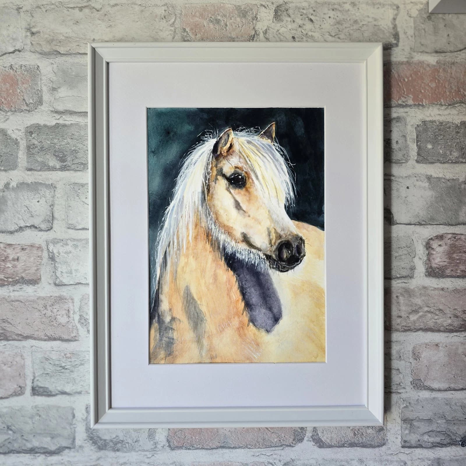 Watercolour Painting Palamino Pony Horse Head thumbnail 13