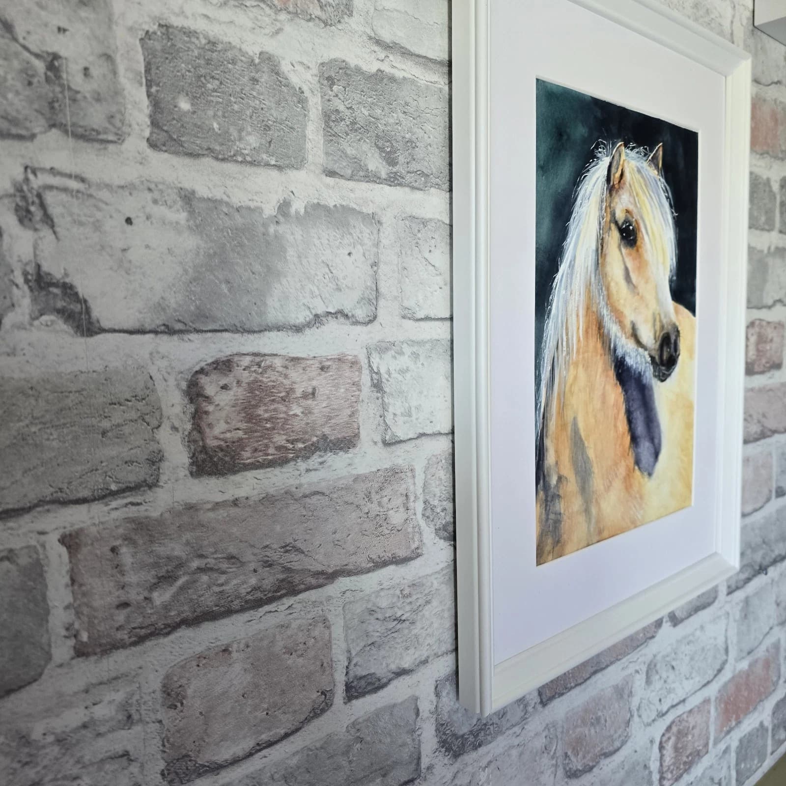 Watercolour Painting Palamino Pony Horse Head thumbnail 14