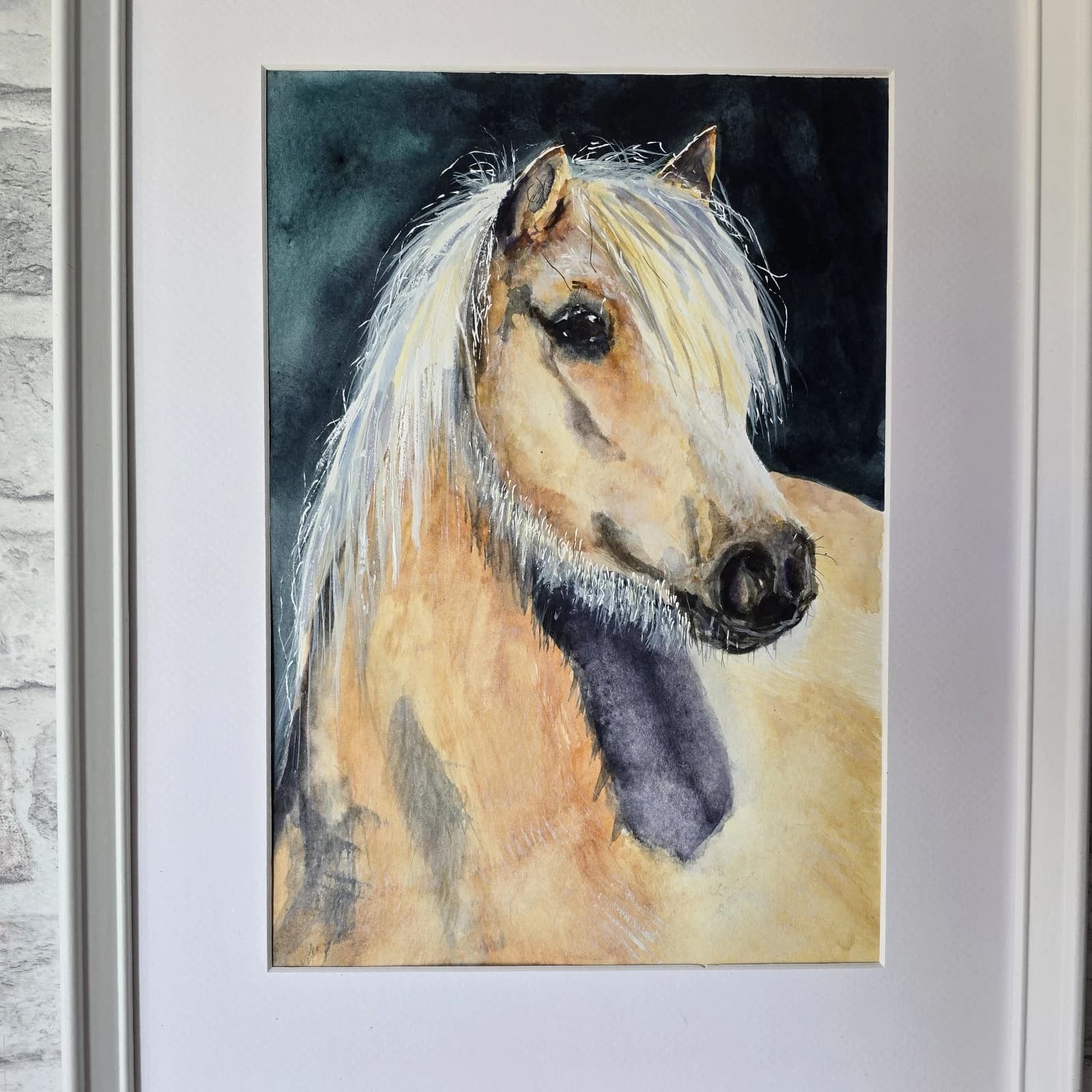 Watercolour Painting Palamino Pony Horse Head thumbnail 15