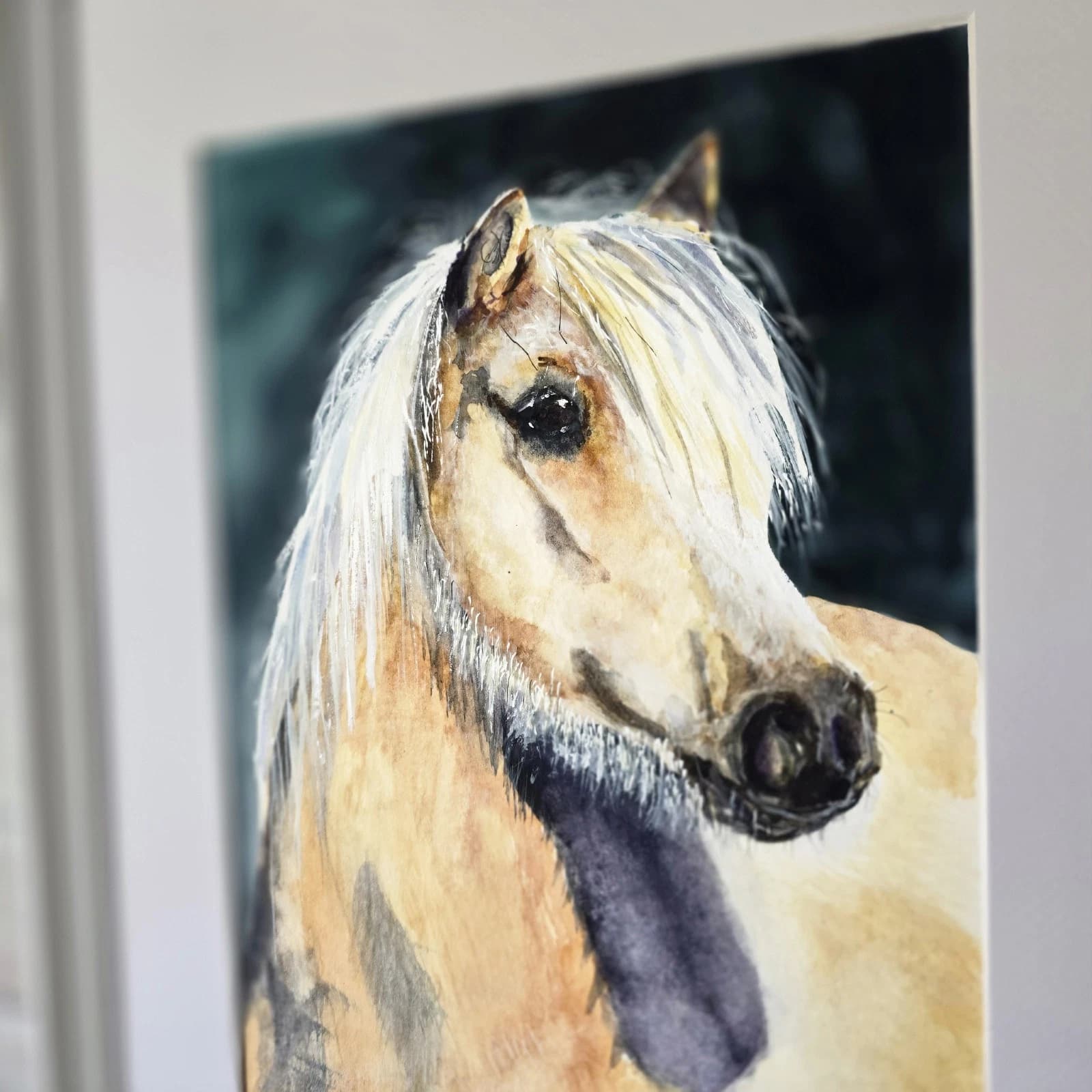 Watercolour Painting Palamino Pony Horse Head thumbnail 20