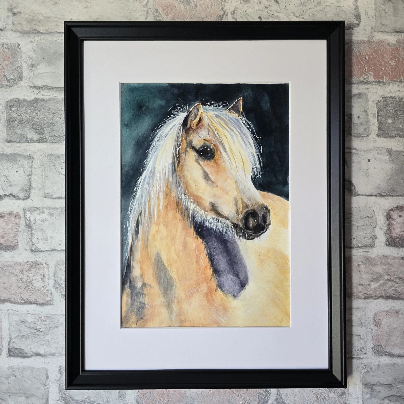 Watercolour Painting Palamino Pony Horse Head thumbnail 4