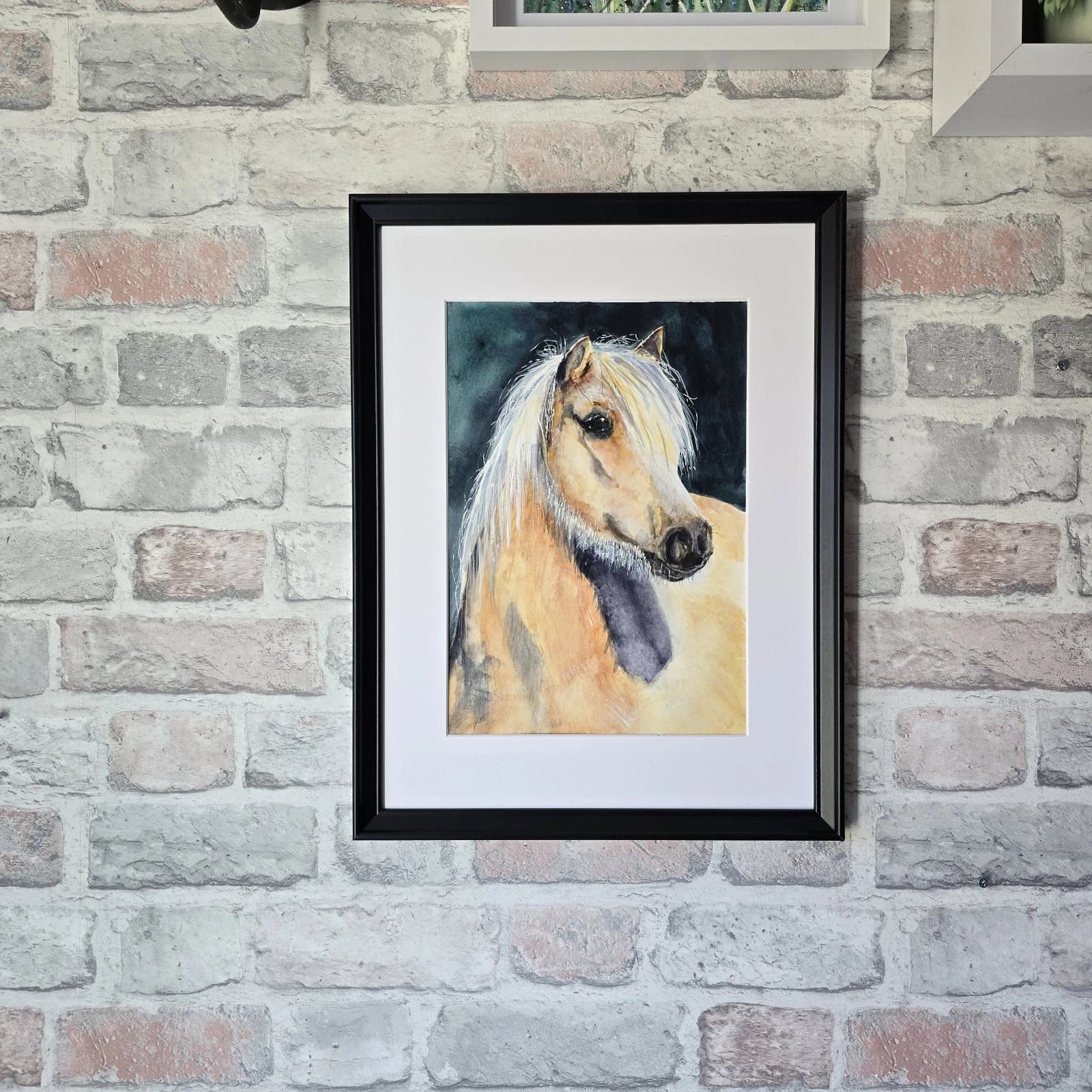 Watercolour Painting Palamino Pony Horse Head thumbnail 5