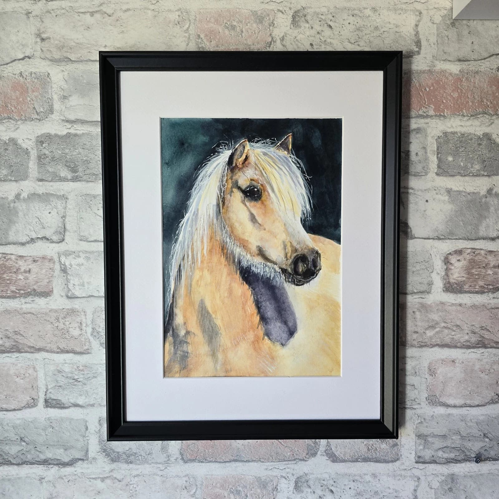 Watercolour Painting Palamino Pony Horse Head thumbnail 6