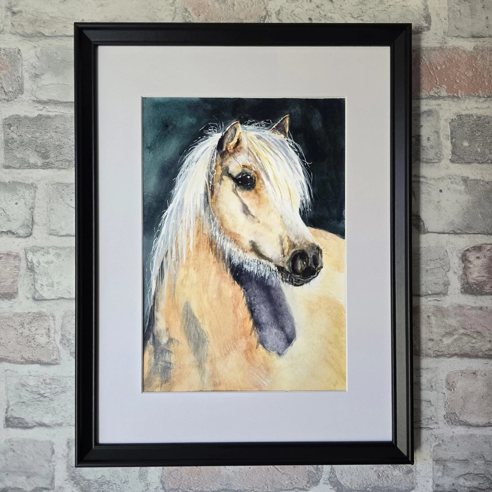 Watercolour Painting Palamino Pony Horse Head thumbnail 7