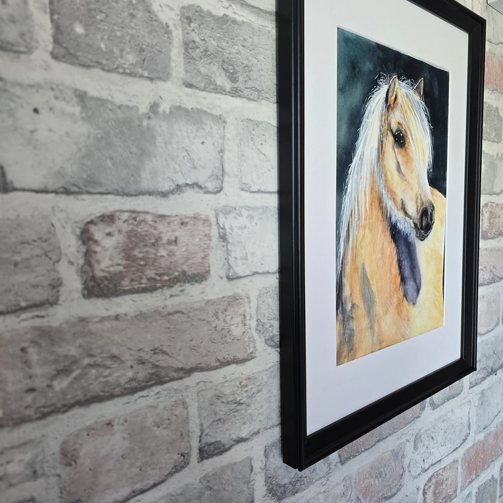Watercolour Painting Palamino Pony Horse Head thumbnail 8