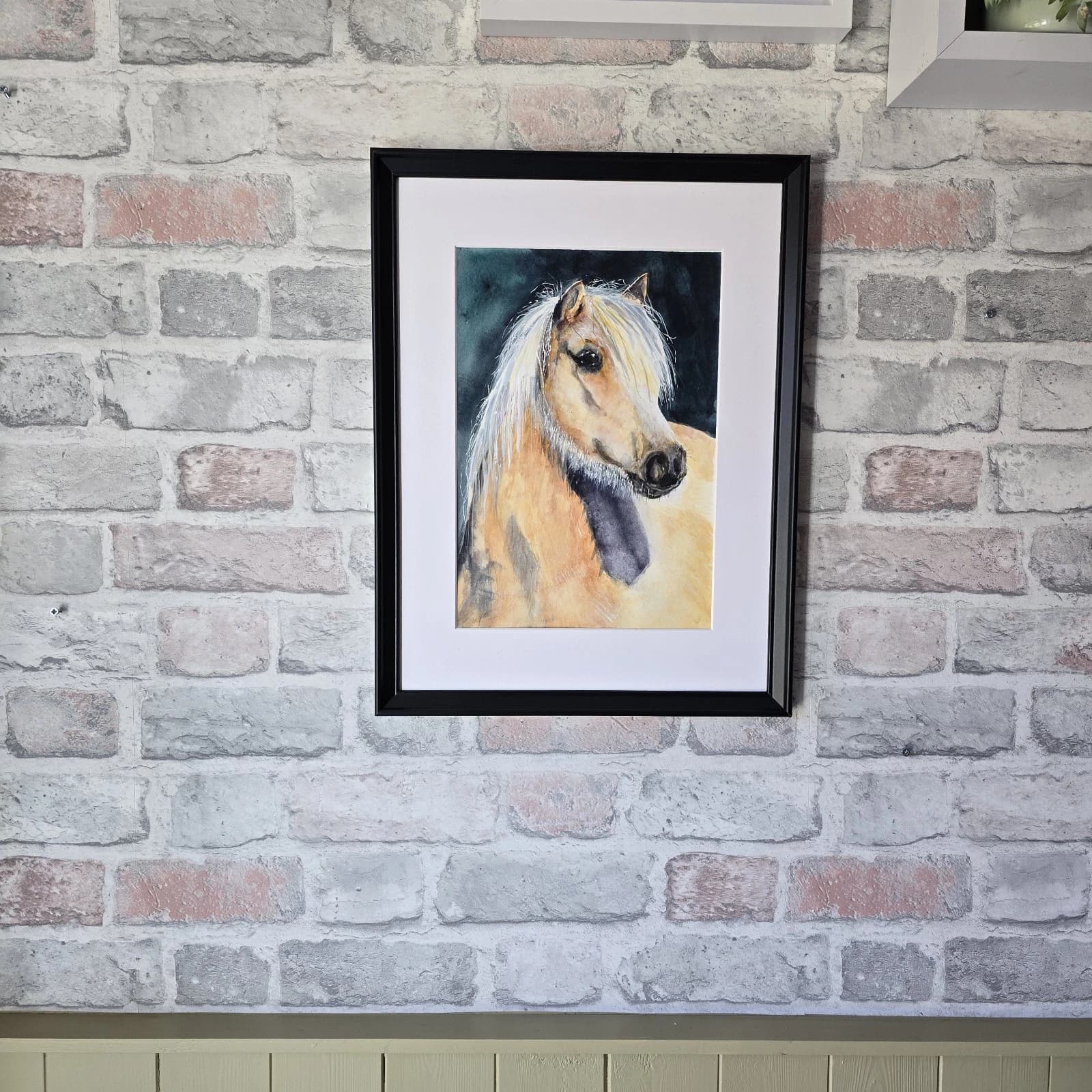 Watercolour Painting Palamino Pony Horse Head thumbnail 9