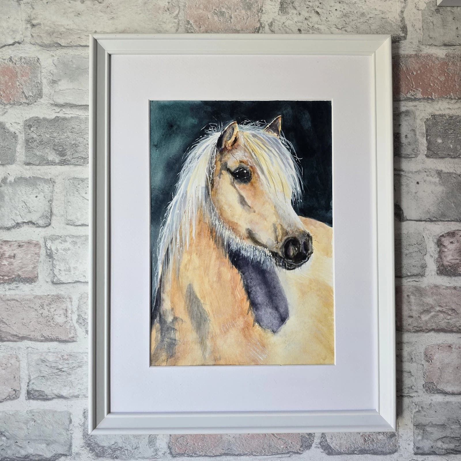 Watercolour Painting Palamino Pony Horse Head thumbnail 10